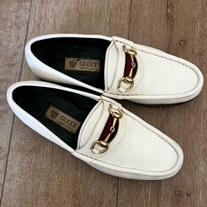 GUCCI - Vintage 1953 Horsebit Loafers White Leather Shoes